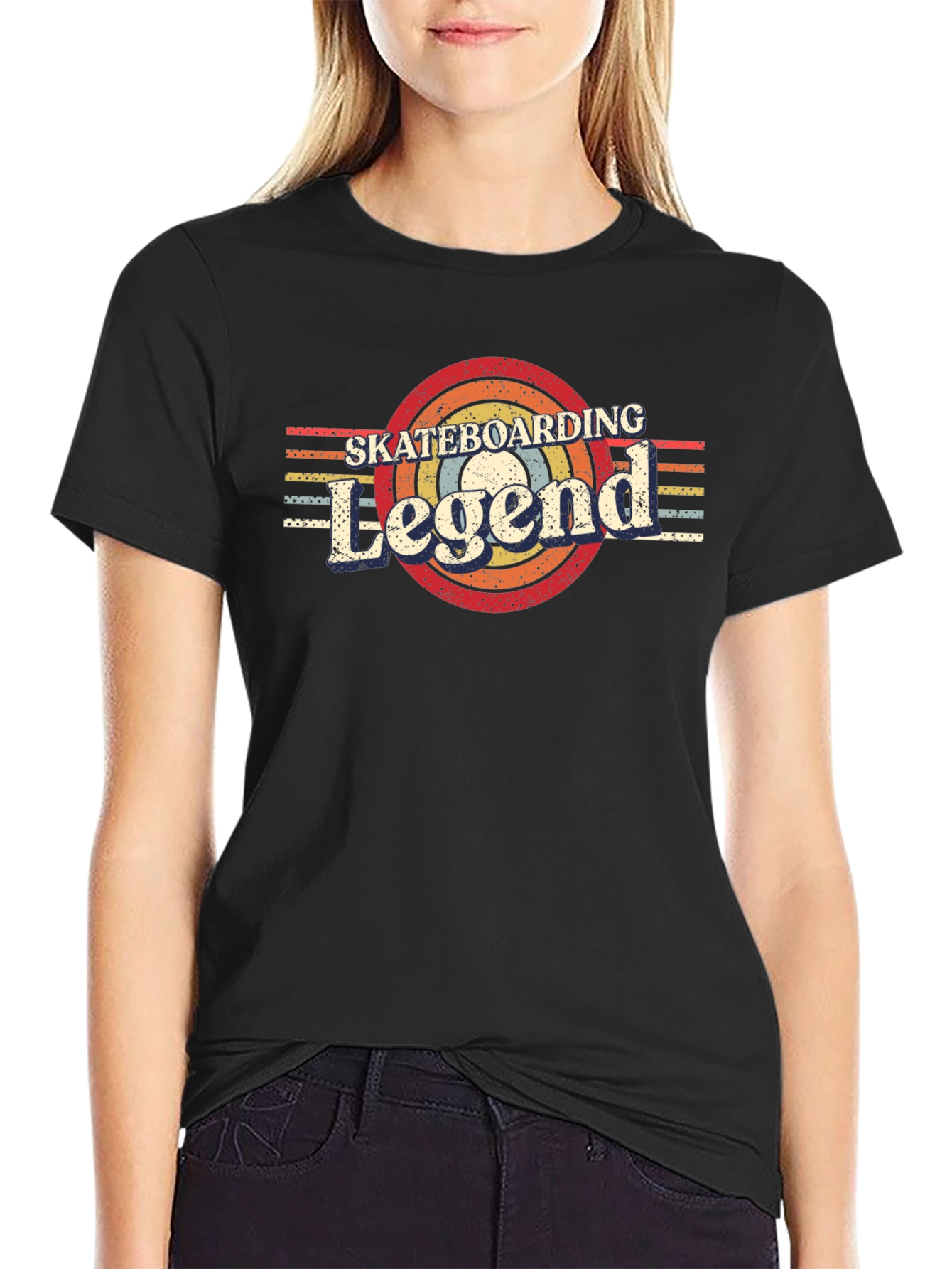 Skateboarding Legend Graphic Tee - Vintage Style Black T-Shirt