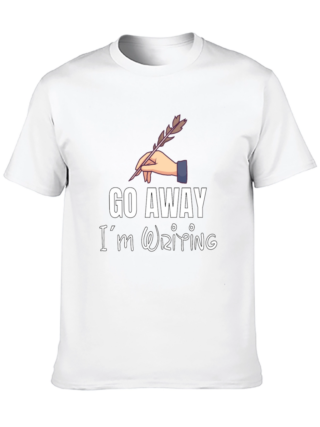 Go Away Im Writing T-Shirt - Black