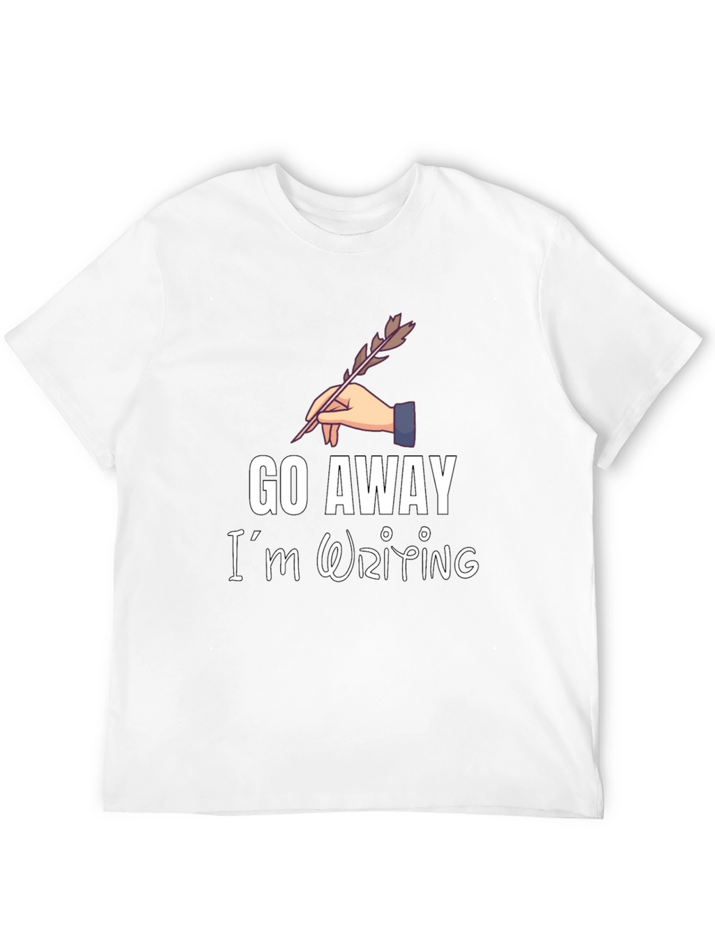 Go Away Im Writing T-Shirt - Black