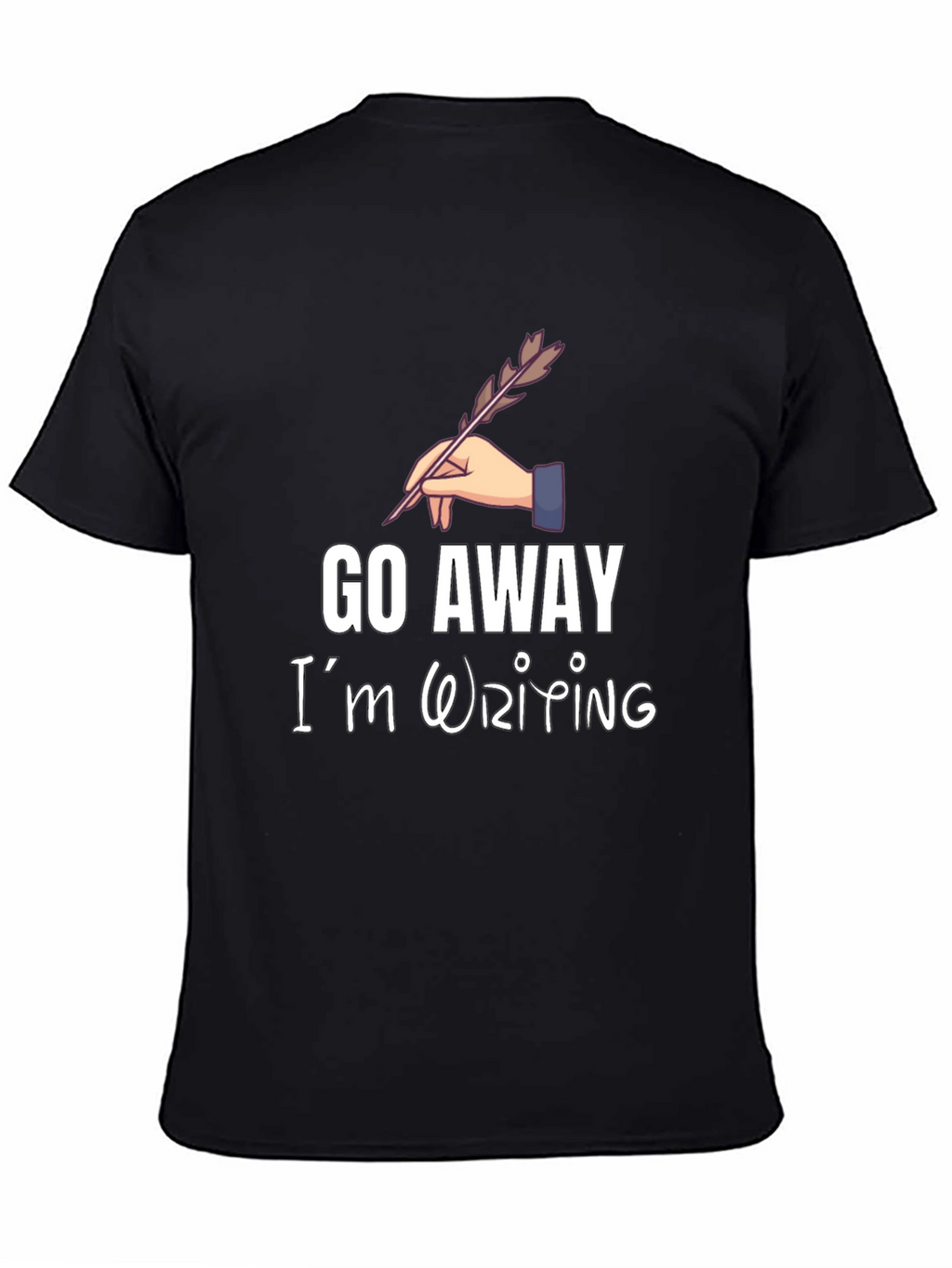 Go Away Im Writing T-Shirt - Black