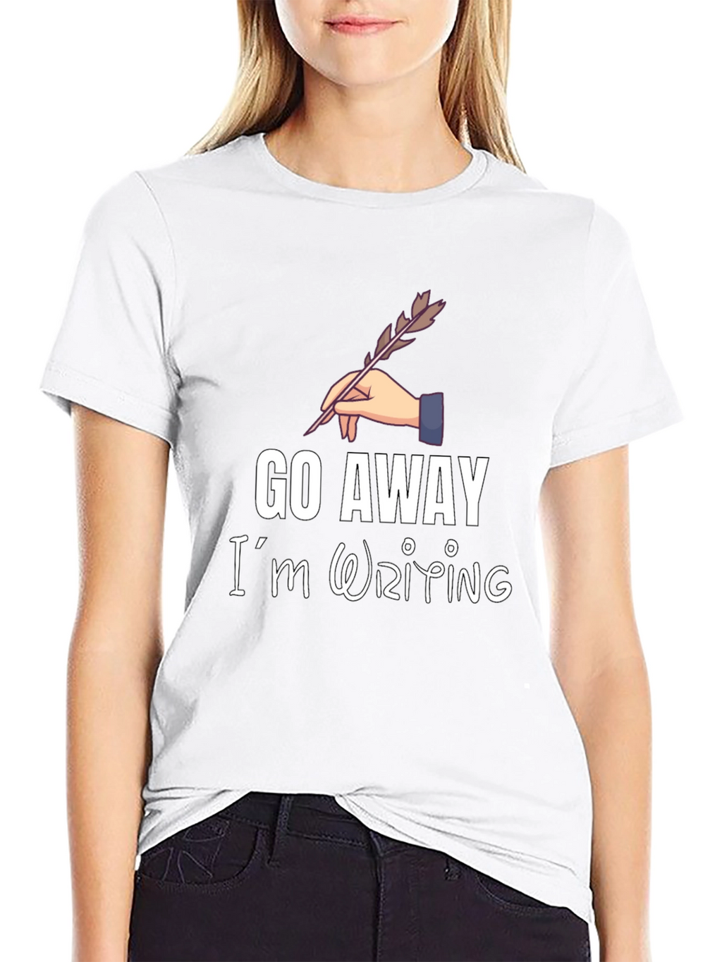 Go Away Im Writing T-Shirt - Black