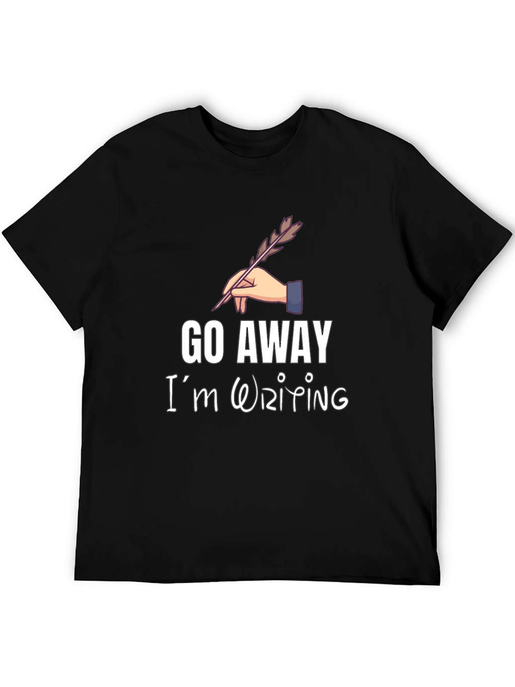 Go Away Im Writing T-Shirt - Black