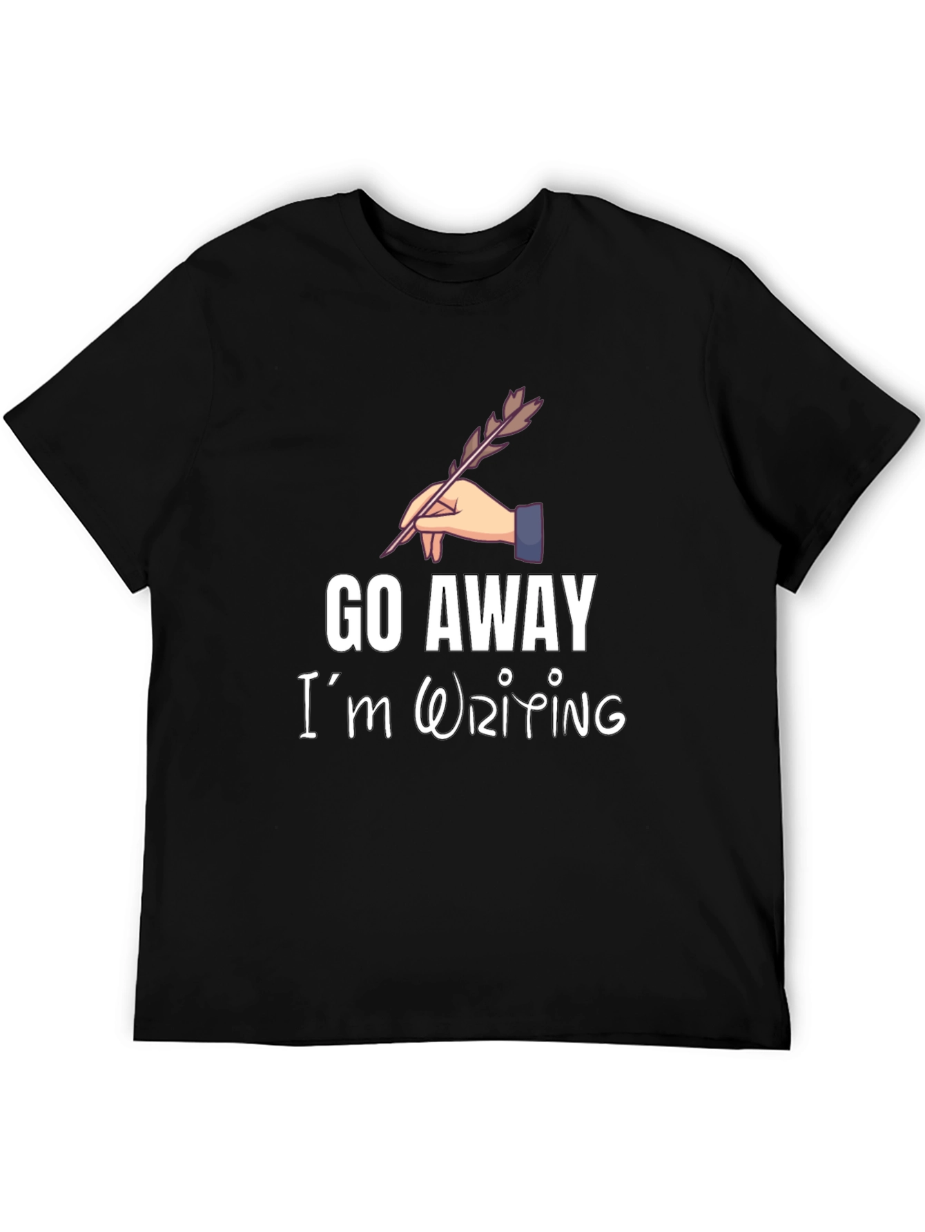 Go Away Im Writing T-Shirt - Black