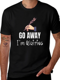 Go Away Im Writing T-Shirt - Black