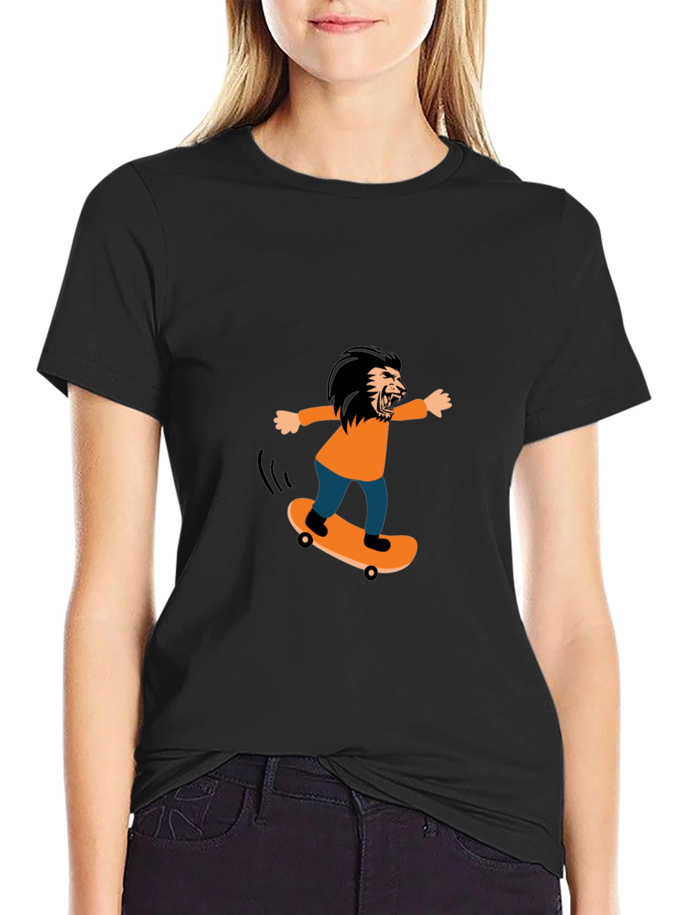 Skateboarding Lion Graphic Tee