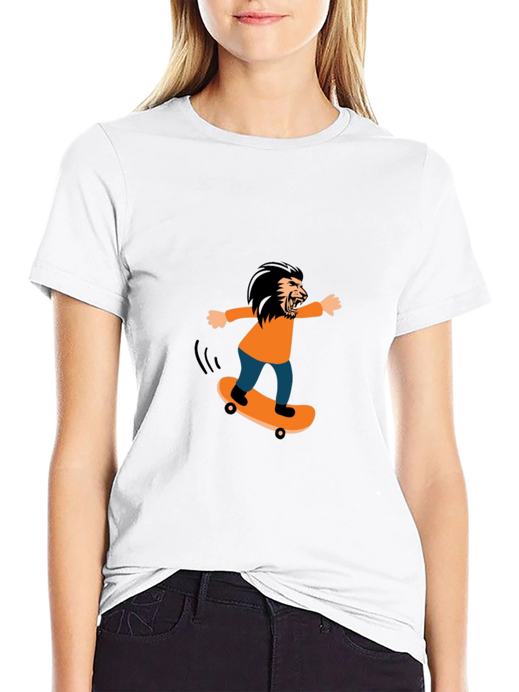 Skateboarding Lion Graphic Tee