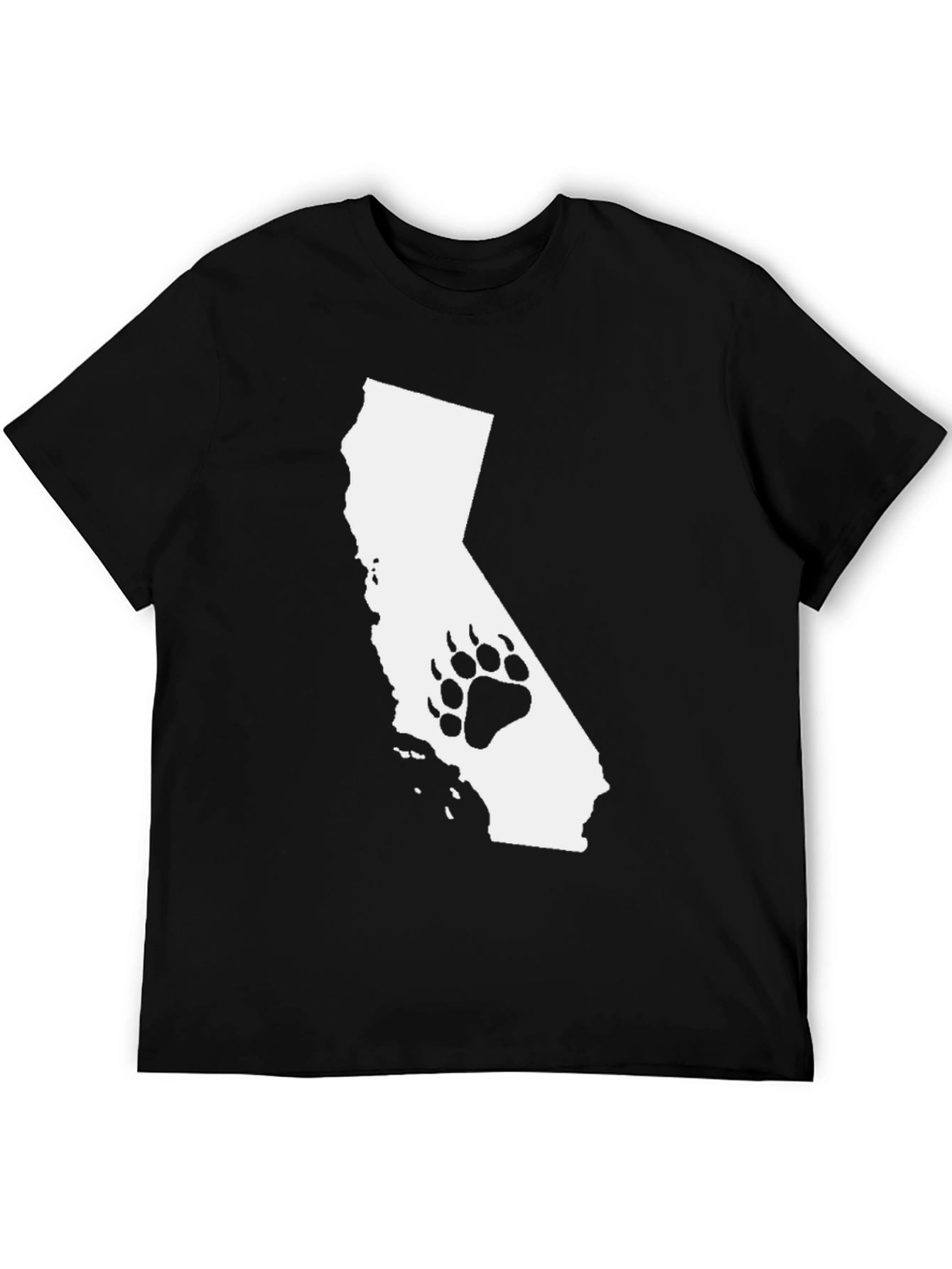 California Bear Paw Print Graphic T-Shirt