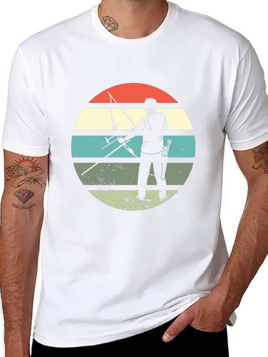 Archery Silhouette Retro Style T-Shirt