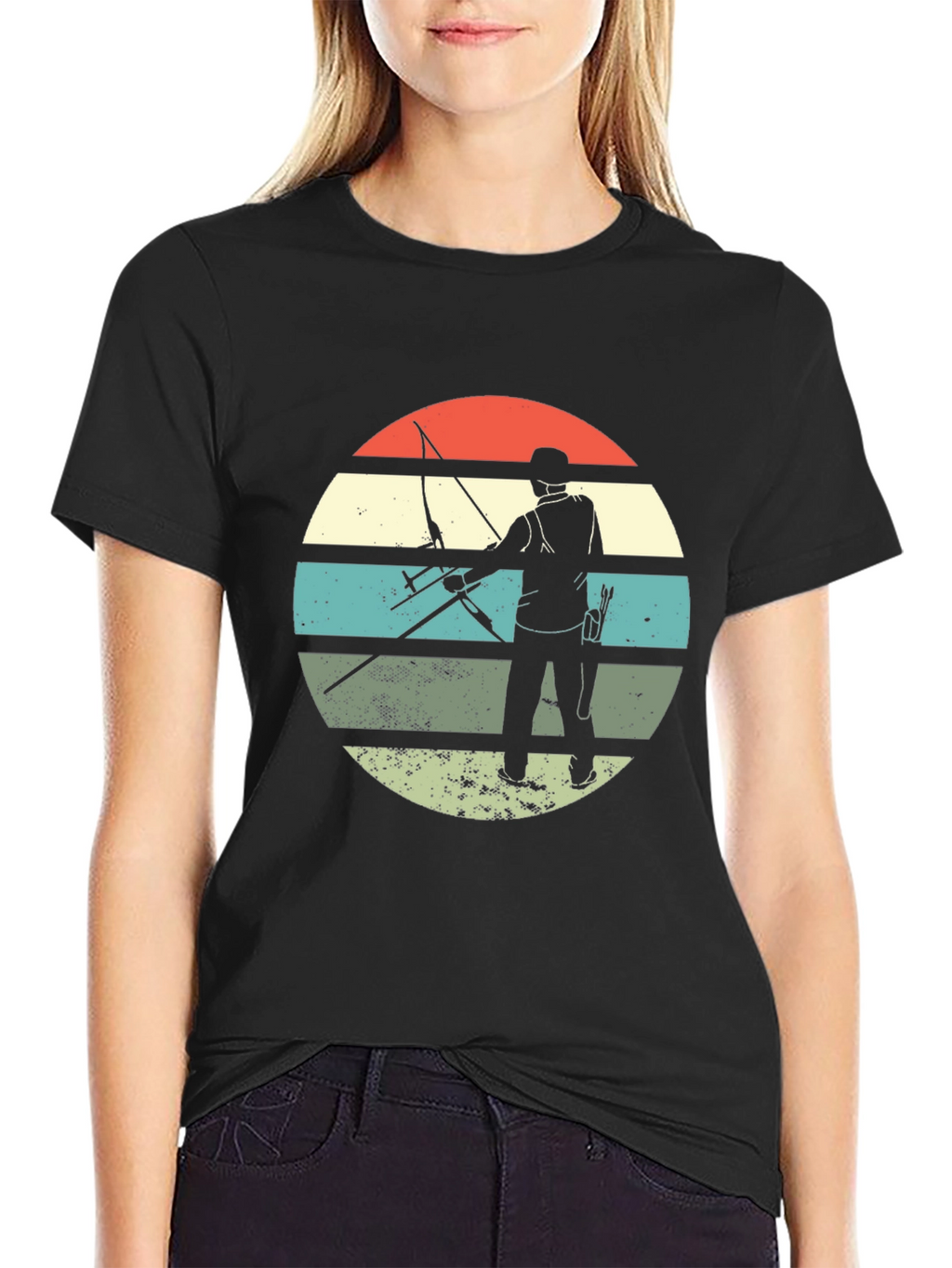 Archery Silhouette Retro Style T-Shirt