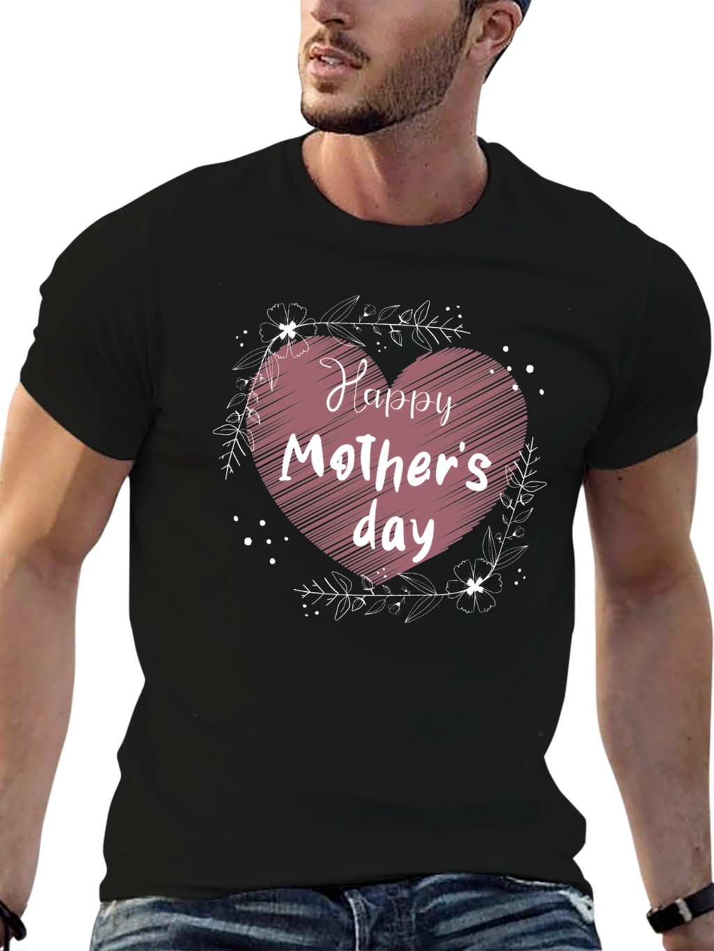 Happy Mothers Day Heart Graphic Tee