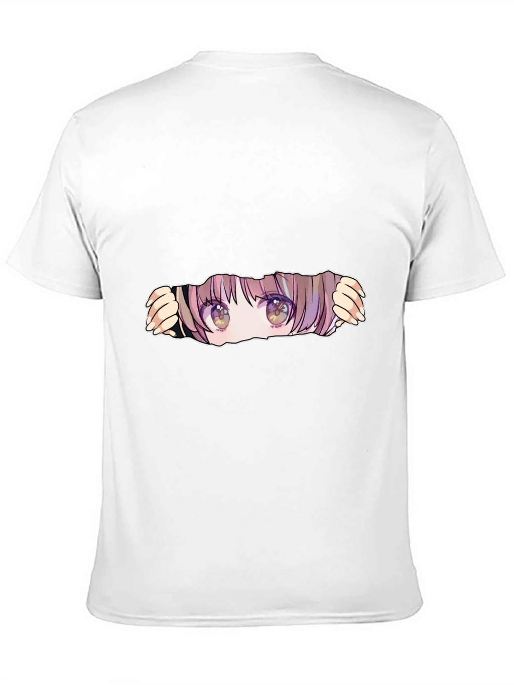 Anime Eyes Peek Black T-Shirt