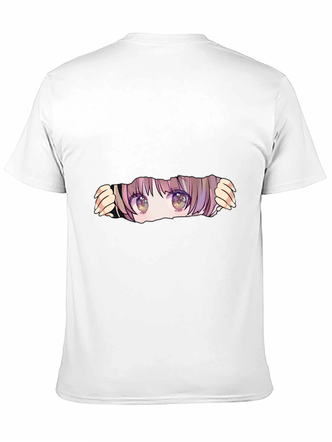 Anime Eyes Peek Black T-Shirt