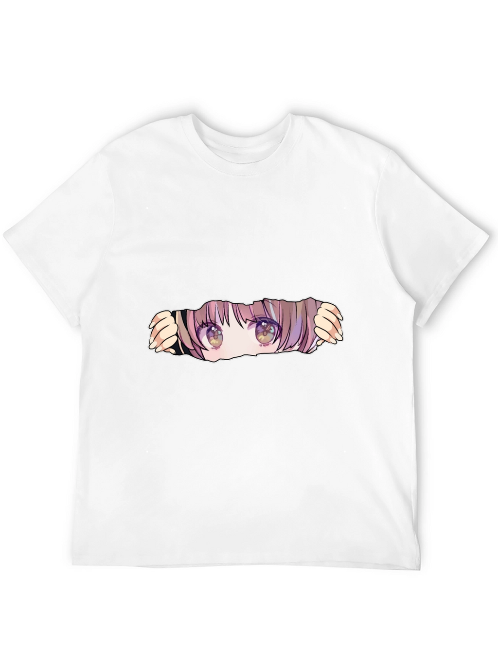 Anime Eyes Peek Black T-Shirt