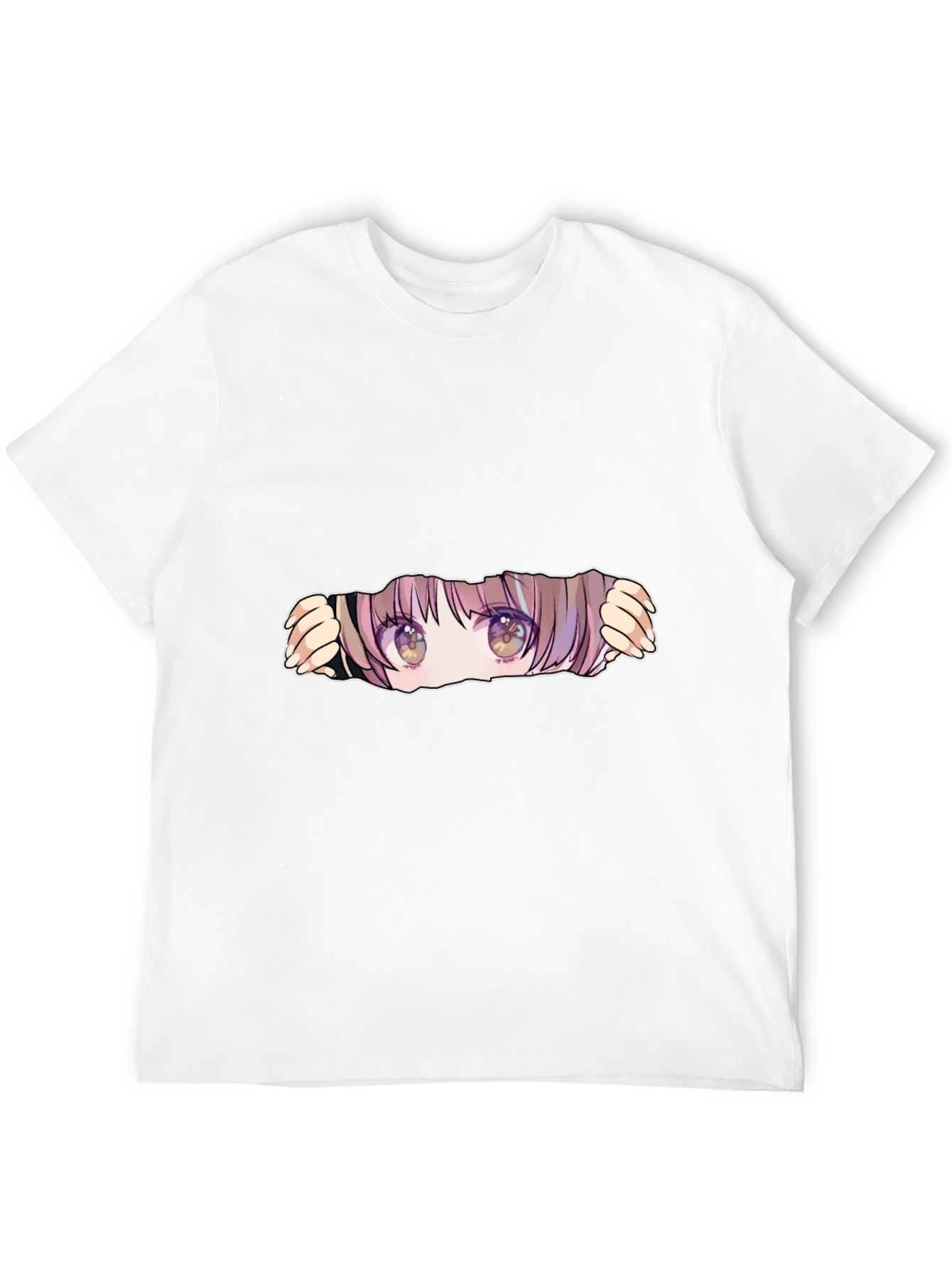 Anime Eyes Peek Black T-Shirt