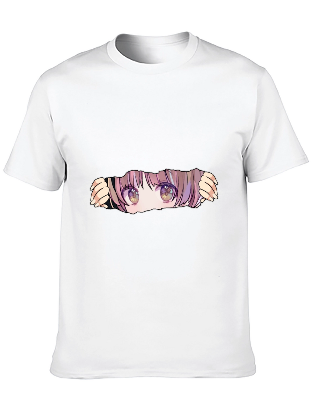Anime Eyes Peek Black T-Shirt
