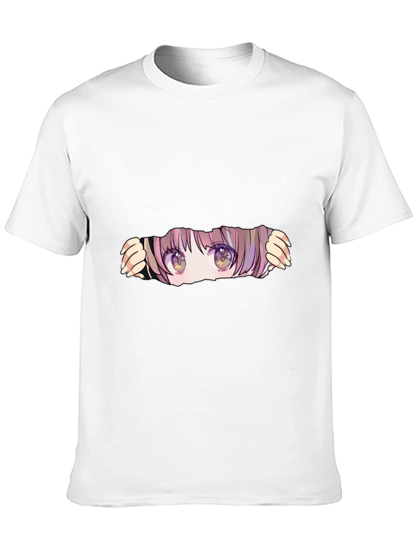 Anime Eyes Peek Black T-Shirt