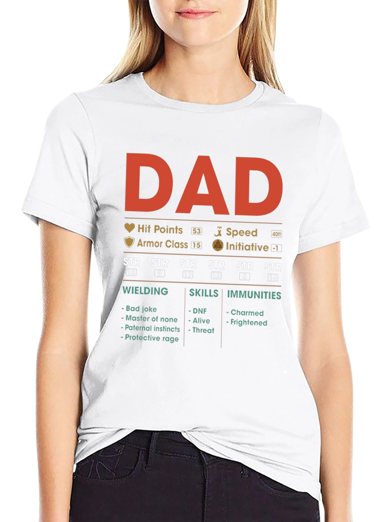 Dad RPG Stats Graphic T-Shirt - Gamer Father Gift
