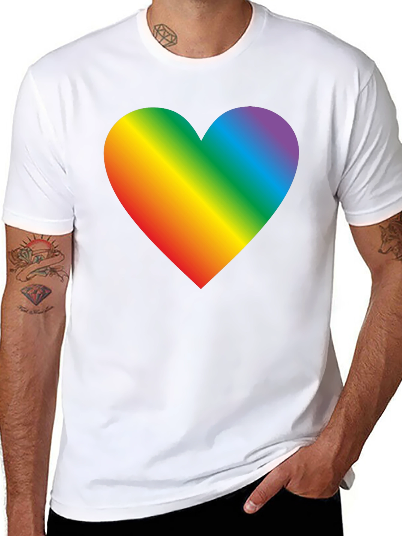 Rainbow Heart Graphic Tee - Pride & Love