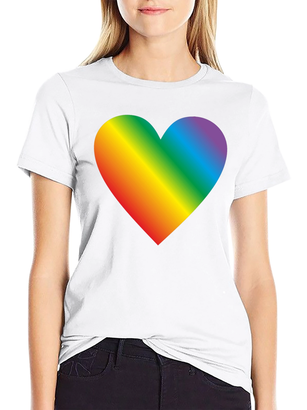 Rainbow Heart Graphic Tee - Pride & Love