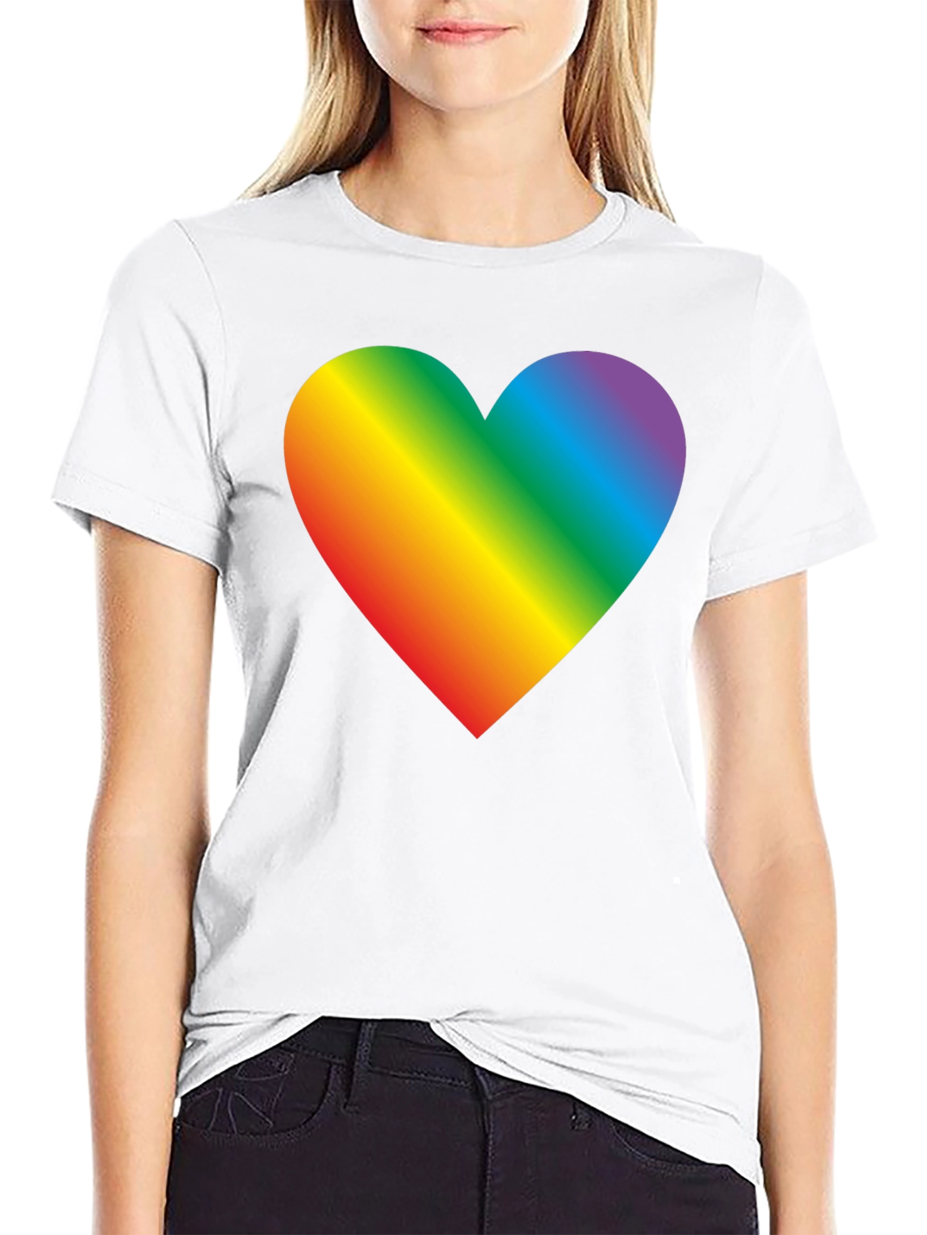 Rainbow Heart Graphic Tee - Pride & Love