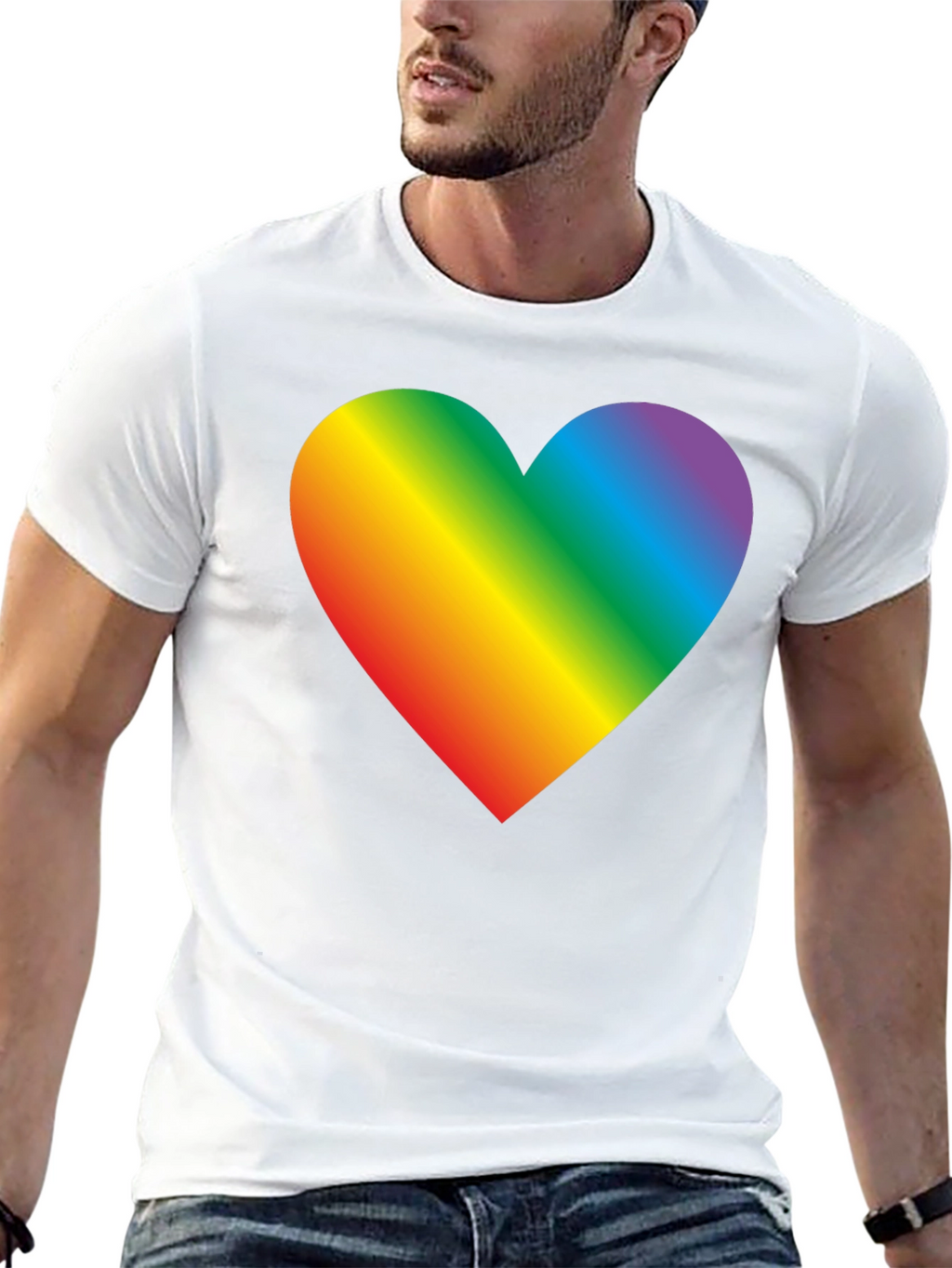 Rainbow Heart Graphic Tee - Pride & Love