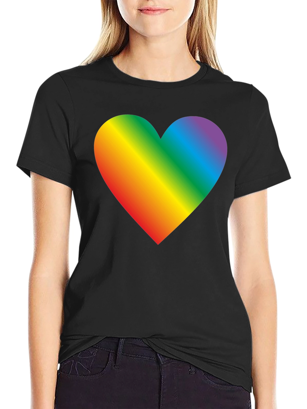 Rainbow Heart Graphic Tee - Pride & Love
