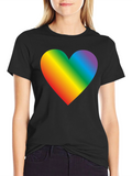 Rainbow Heart Graphic Tee - Pride & Love