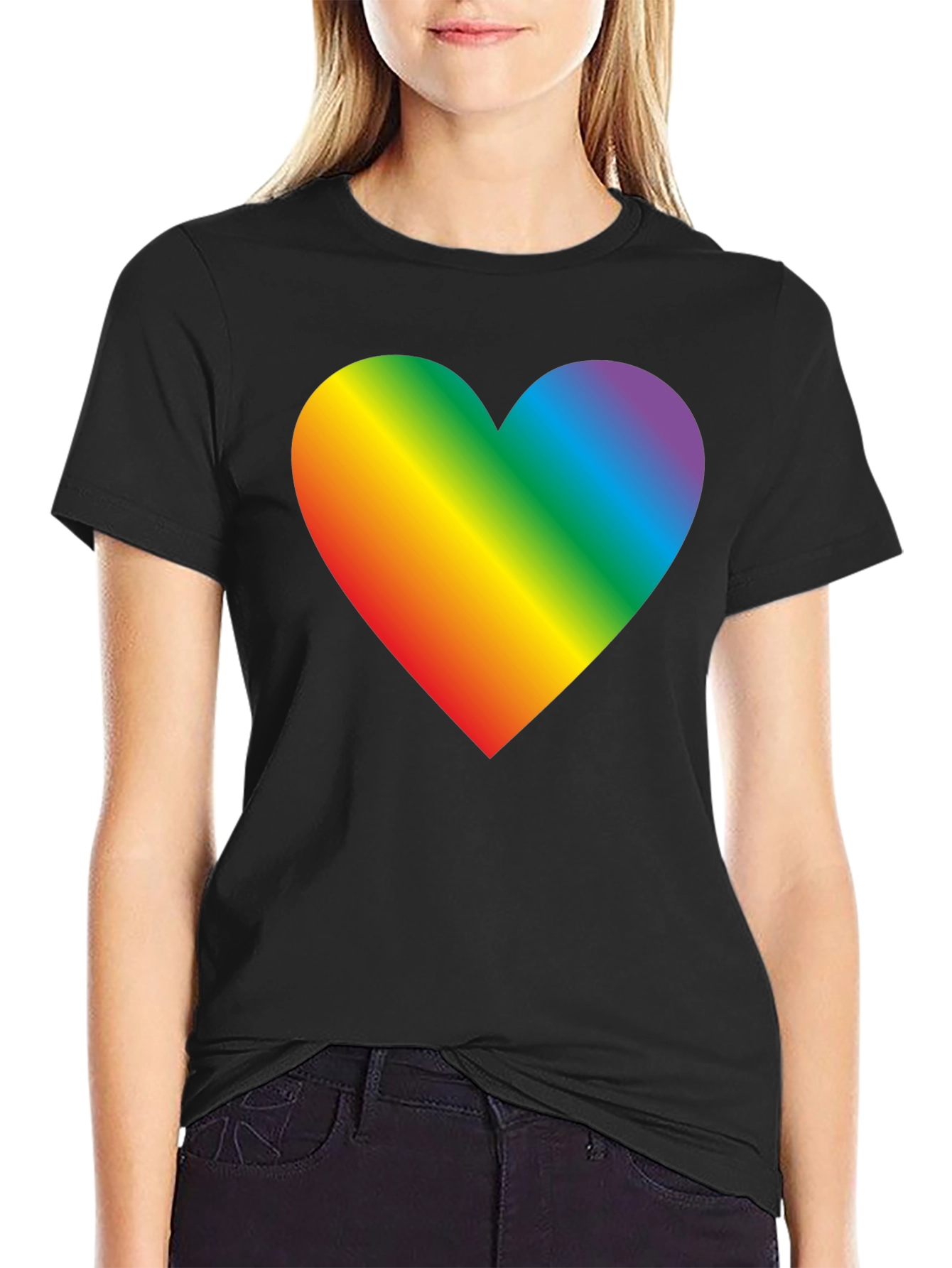 Rainbow Heart Graphic Tee - Pride & Love