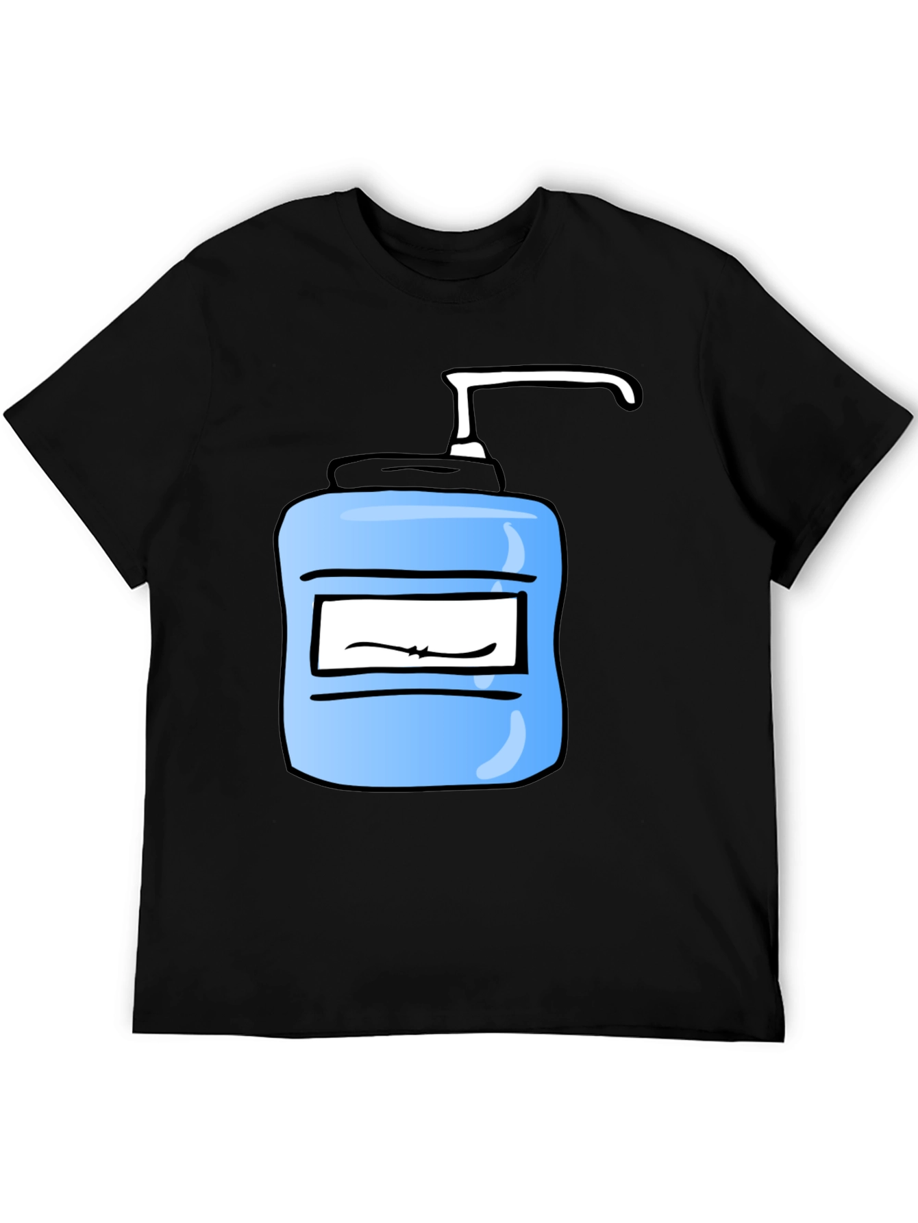 Cartoon Hand Sanitizer Graphic Tee - Black