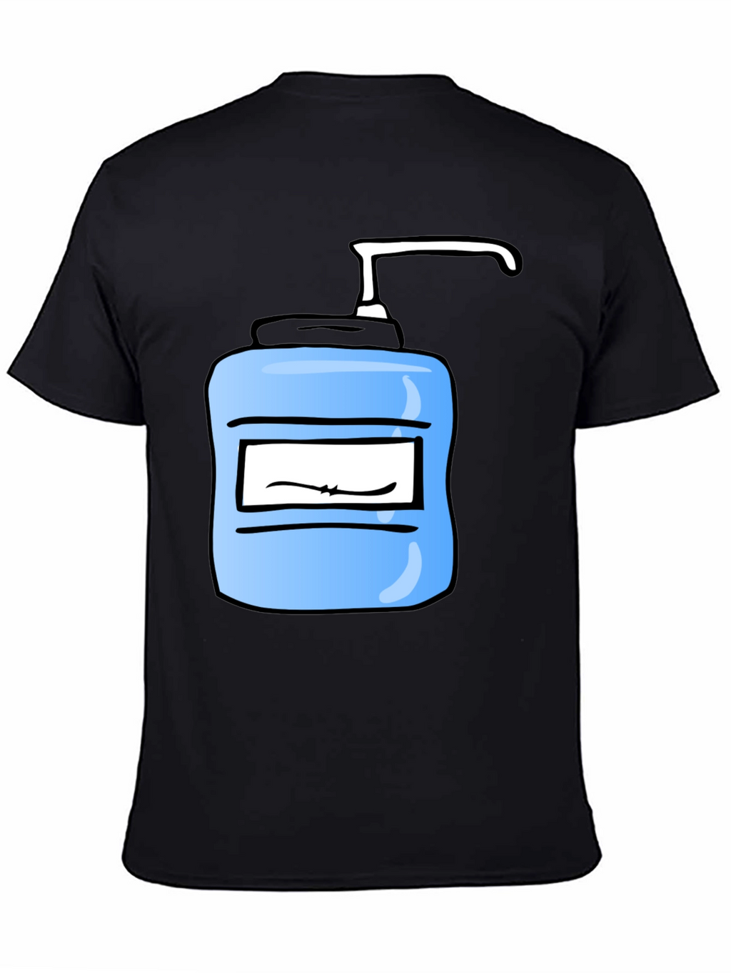 Cartoon Hand Sanitizer Graphic Tee - Black