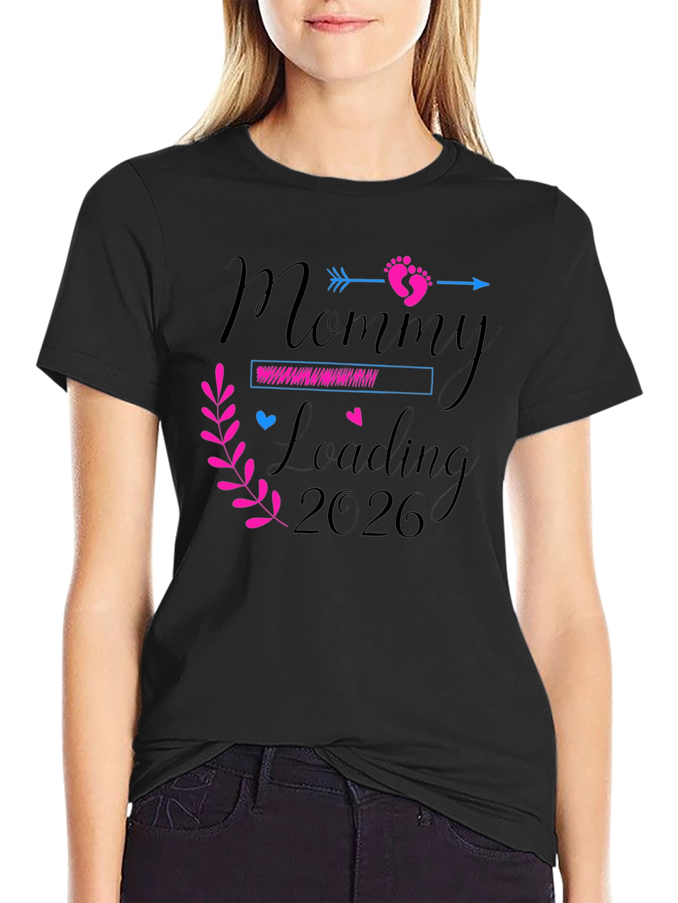 Mommy Loading 2026 T-Shirt - Pregnancy Announcement Tee