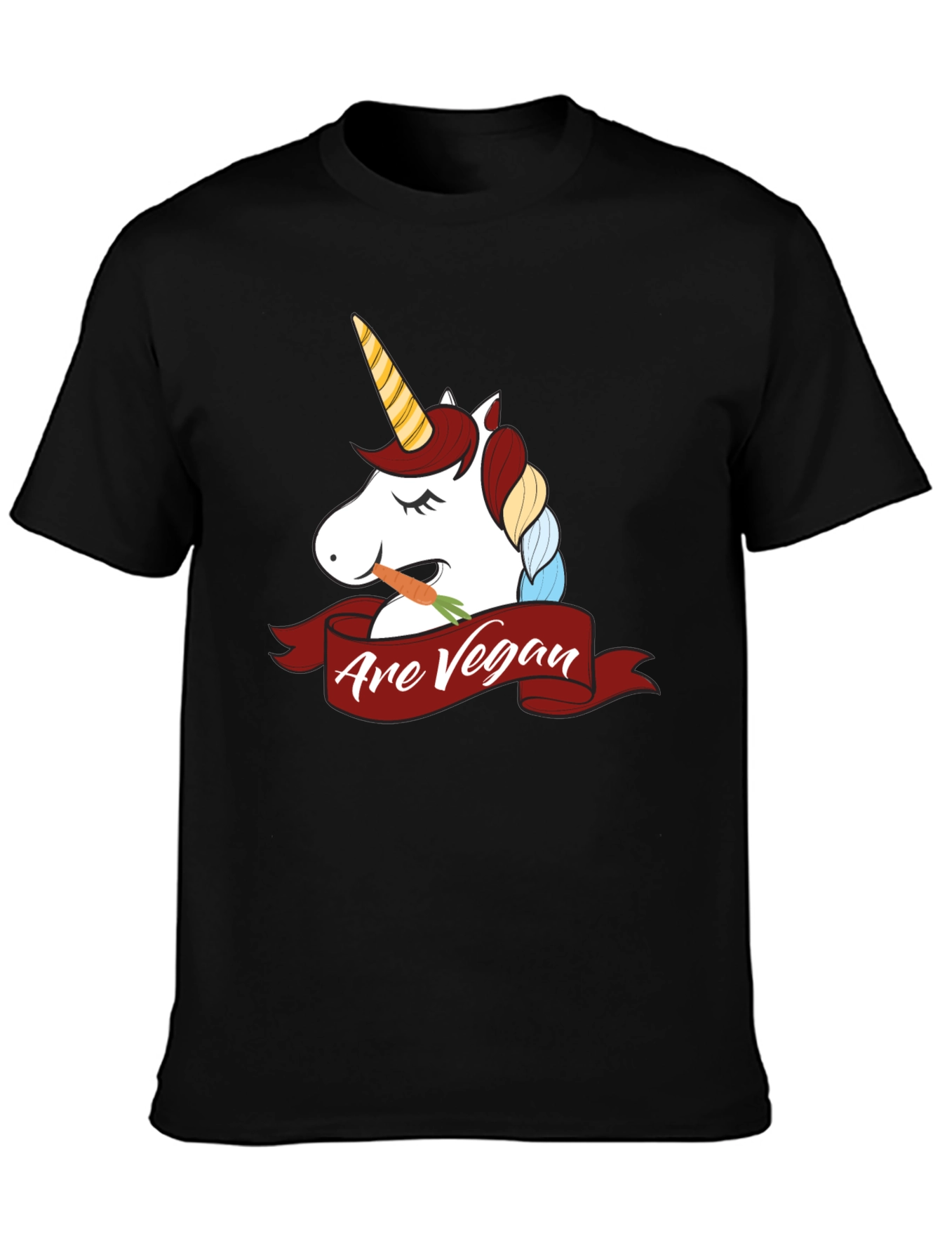 Unicorn Are Vegan Graphic T-Shirt - Black