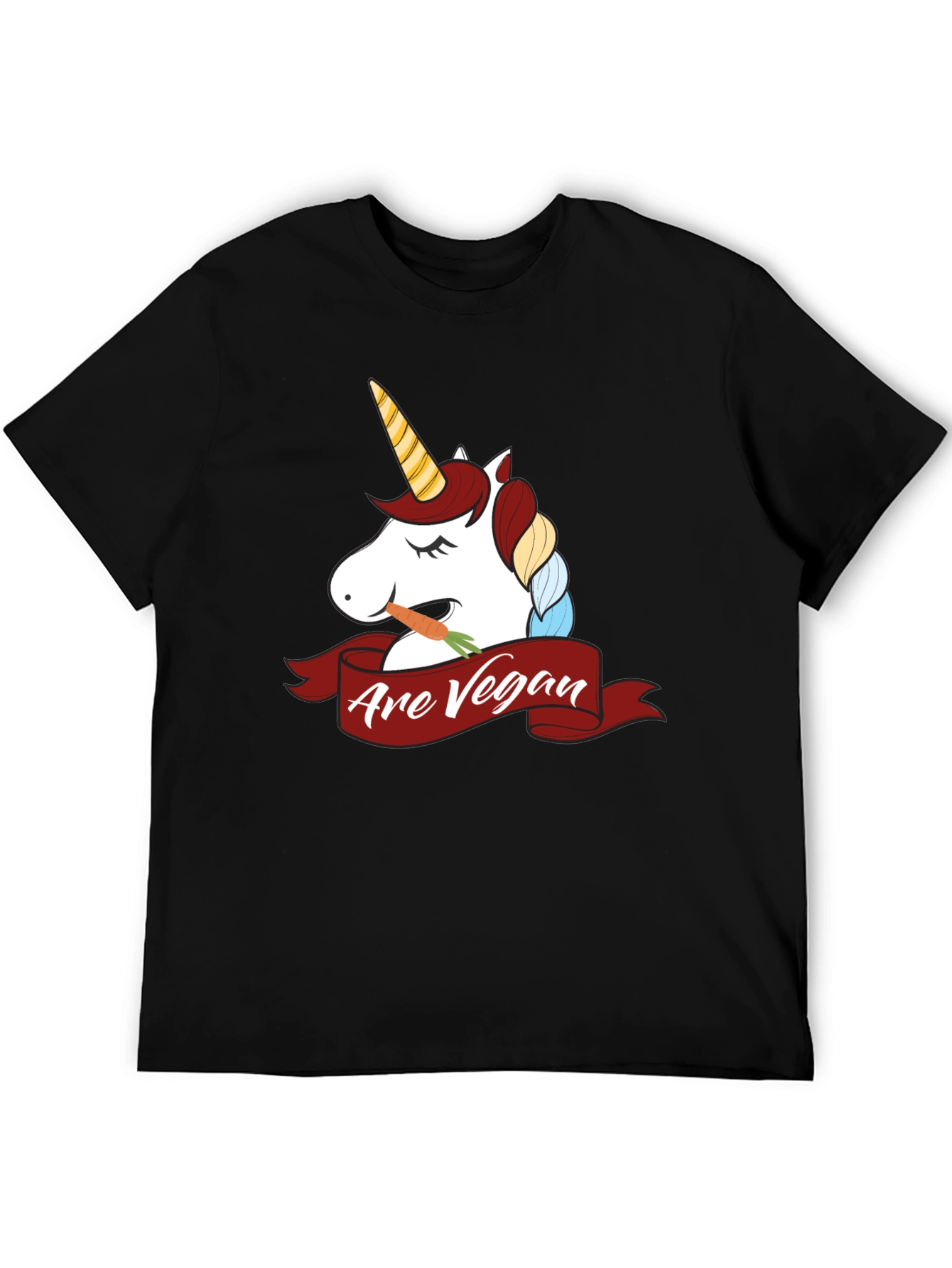 Unicorn Are Vegan Graphic T-Shirt - Black