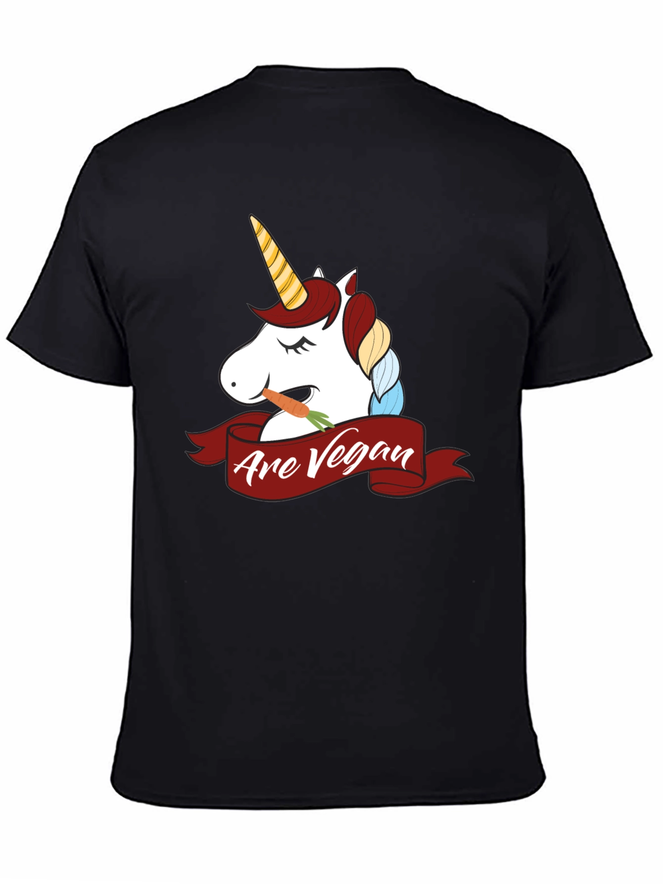 Unicorn Are Vegan Graphic T-Shirt - Black