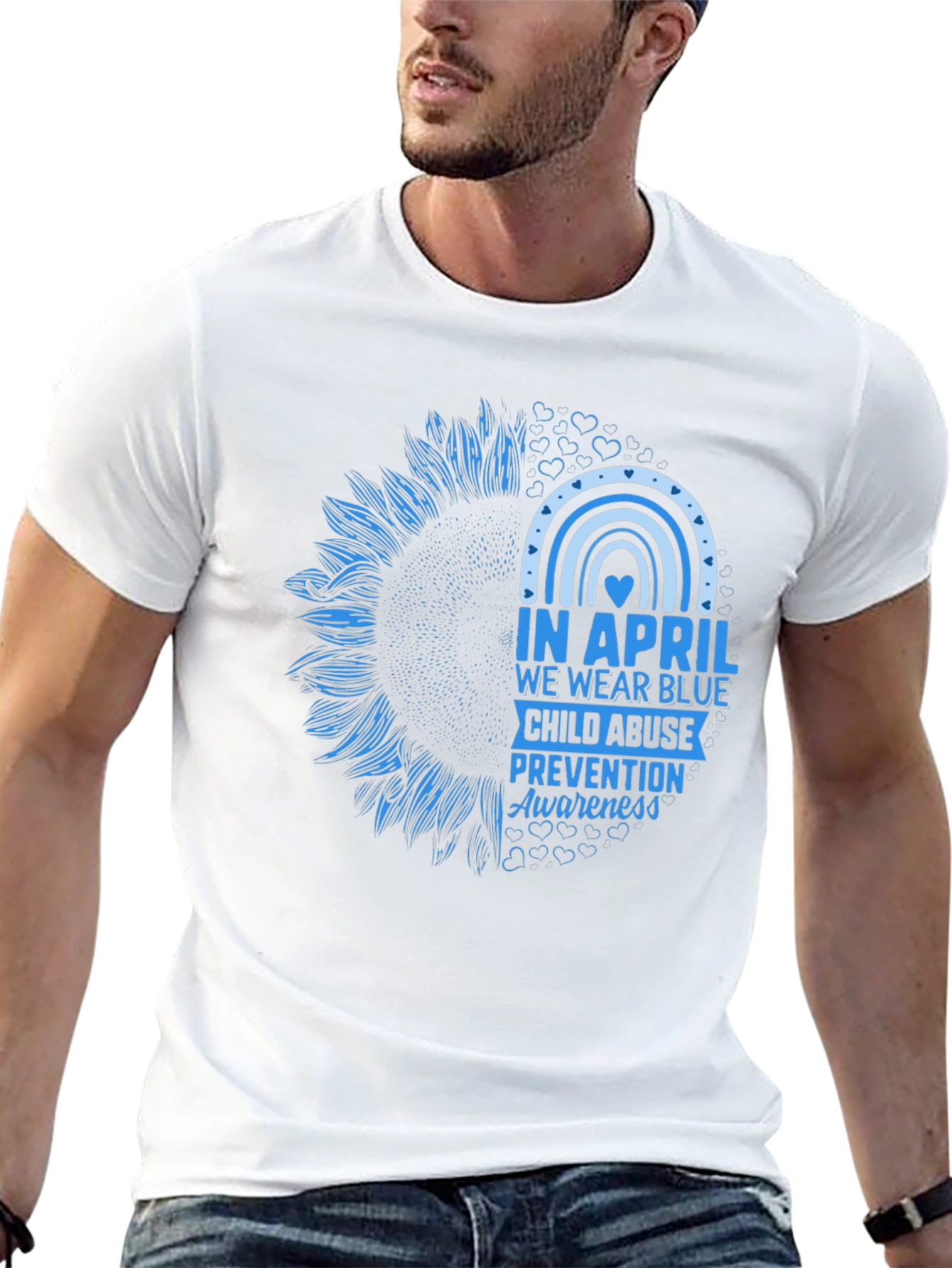April Wear Blue Child Abuse Awareness Sunflower T-Shirt