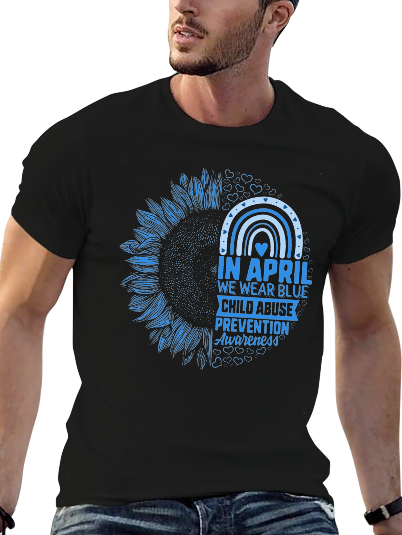 April Wear Blue Child Abuse Awareness Sunflower T-Shirt