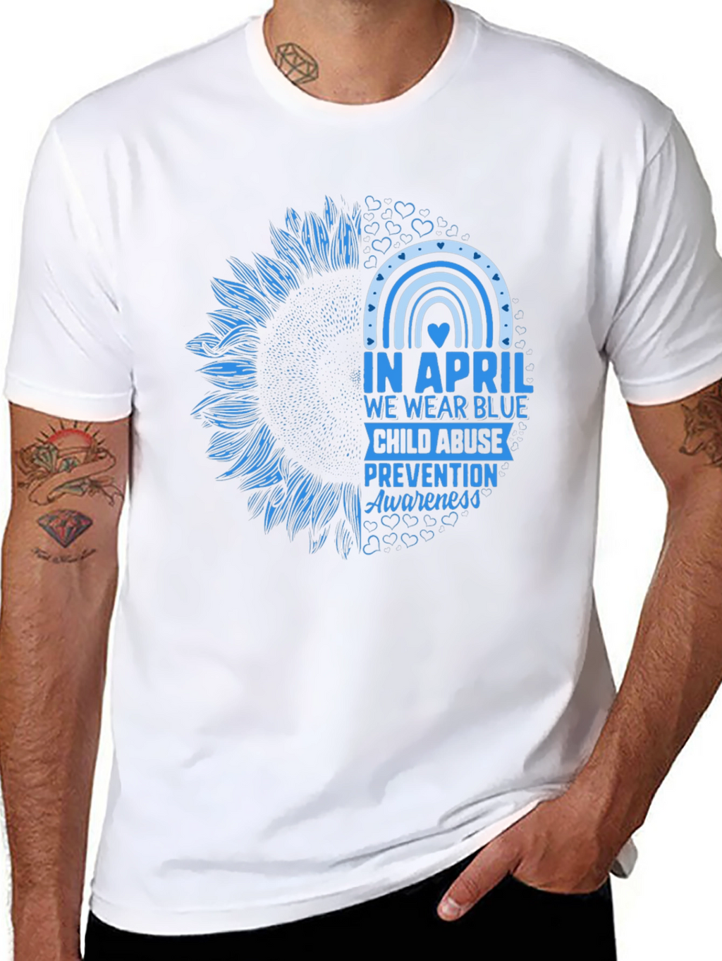 April Wear Blue Child Abuse Awareness Sunflower T-Shirt