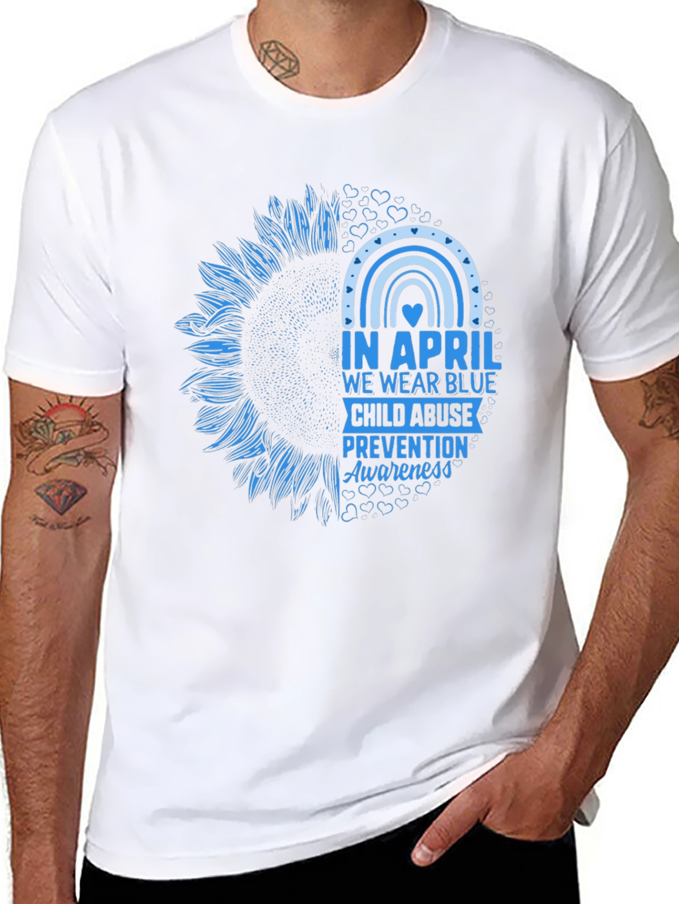 April Wear Blue Child Abuse Awareness Sunflower T-Shirt