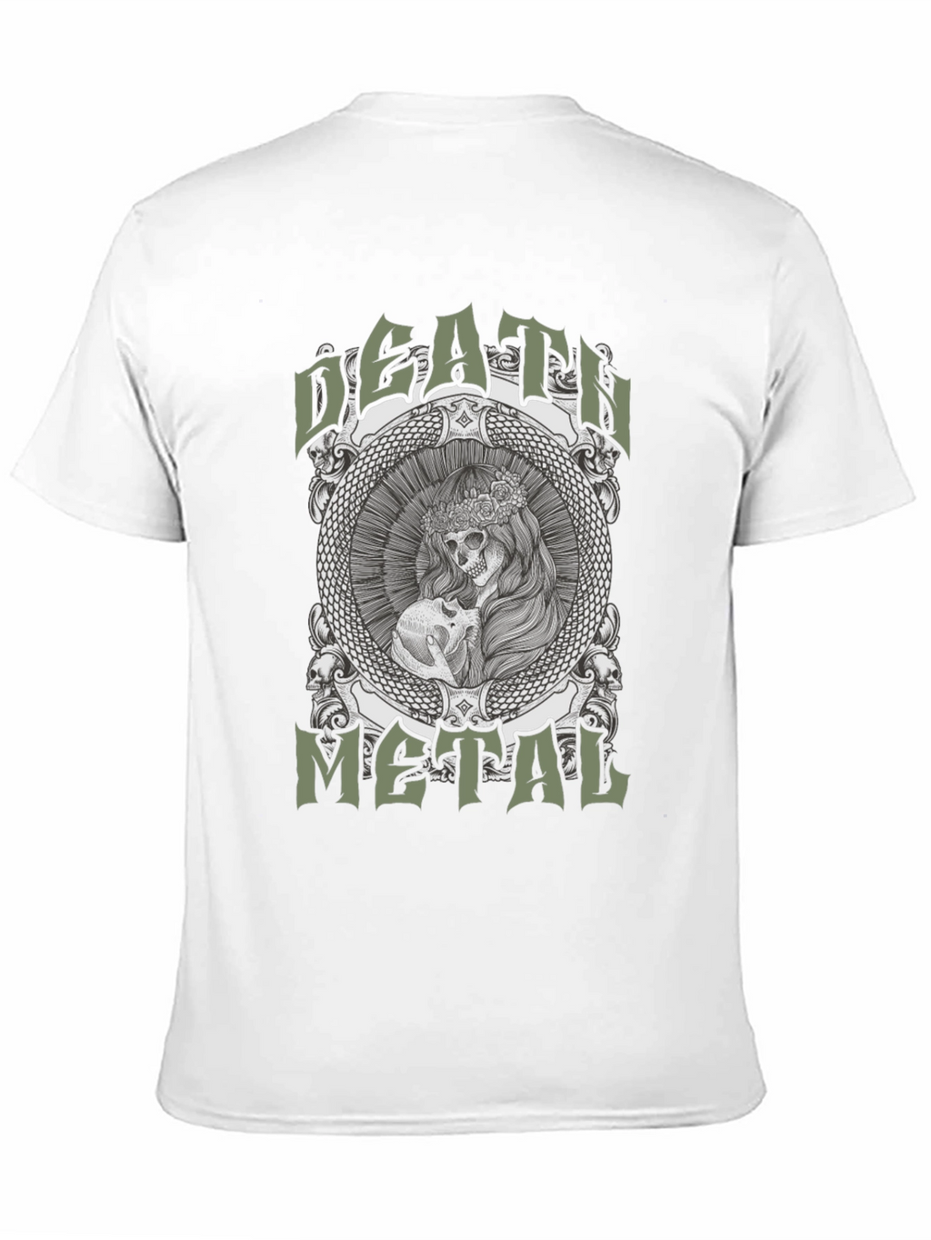 Death Metal Skull Graphic Tee - Black