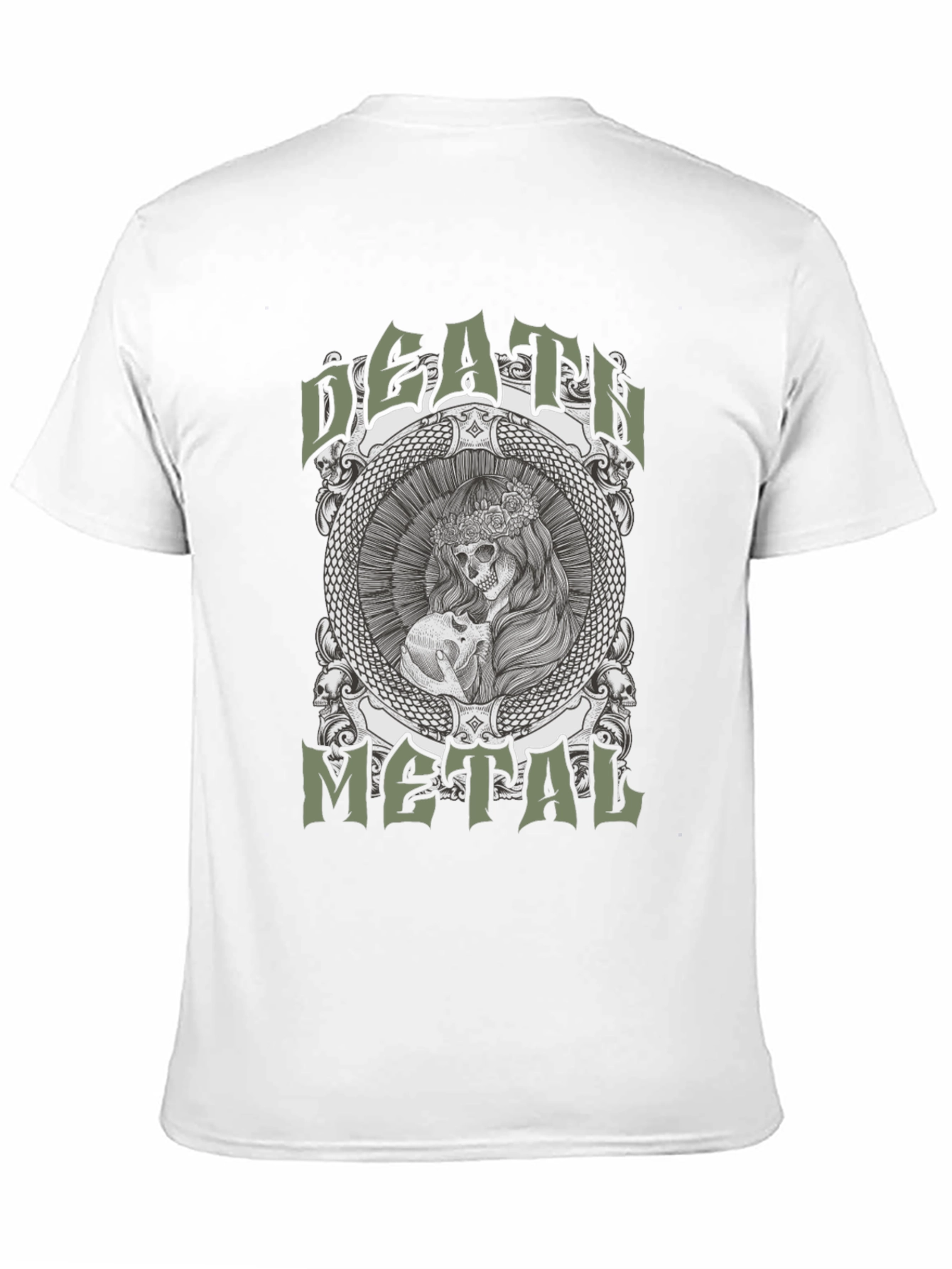 Death Metal Skull Graphic Tee - Black