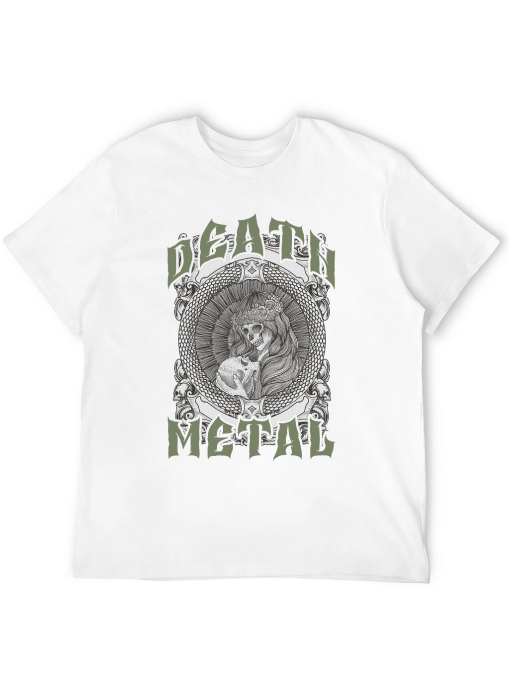 Death Metal Skull Graphic Tee - Black