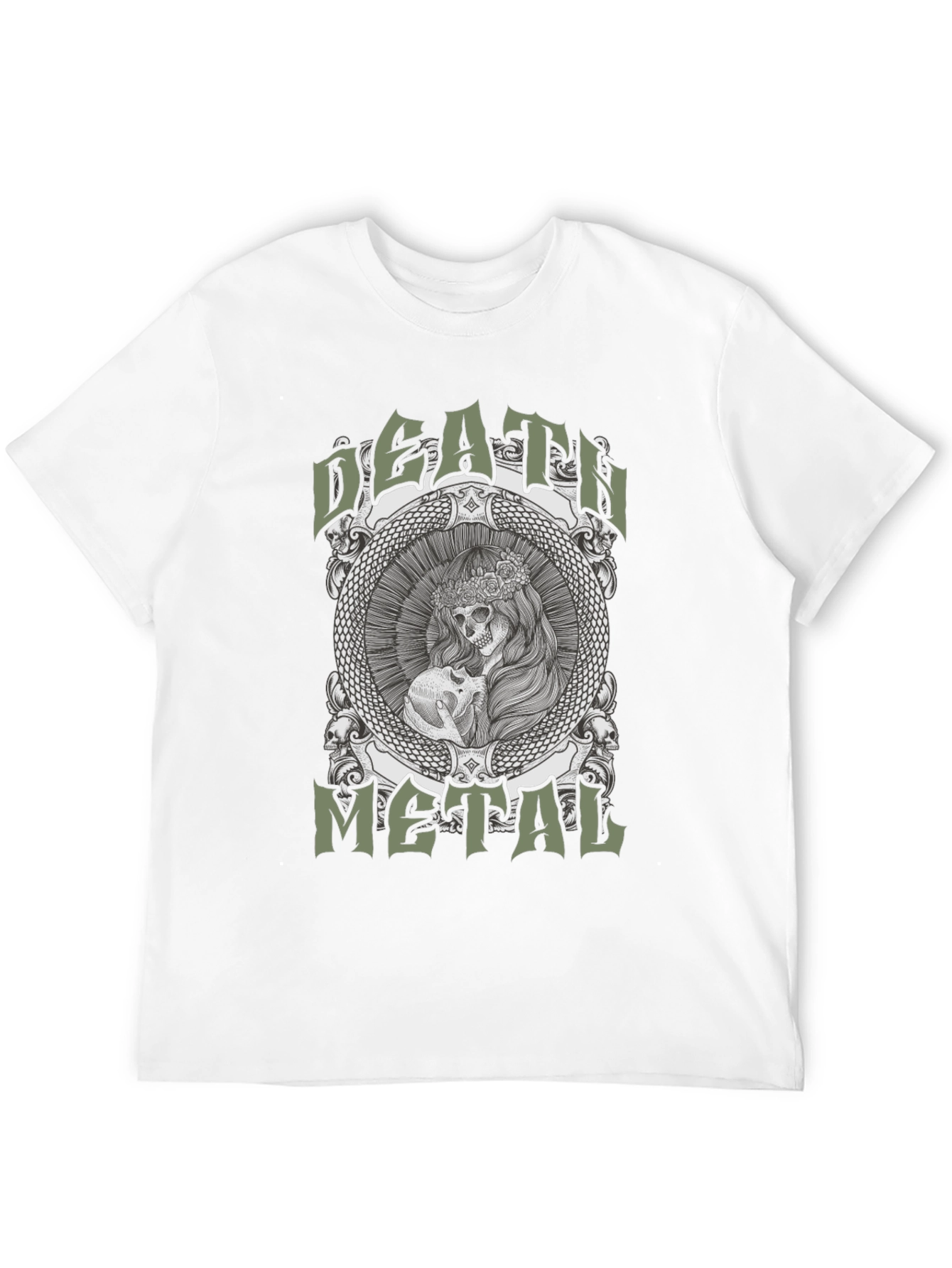 Death Metal Skull Graphic Tee - Black