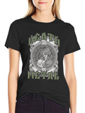 Death Metal Skull Graphic Tee - Black