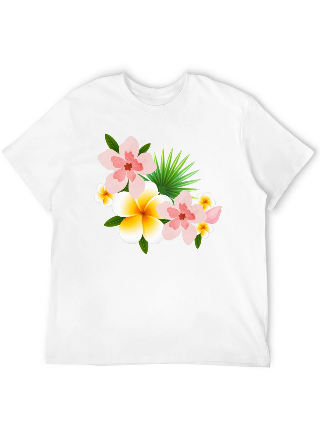 Tropical Floral Print Black T-Shirt