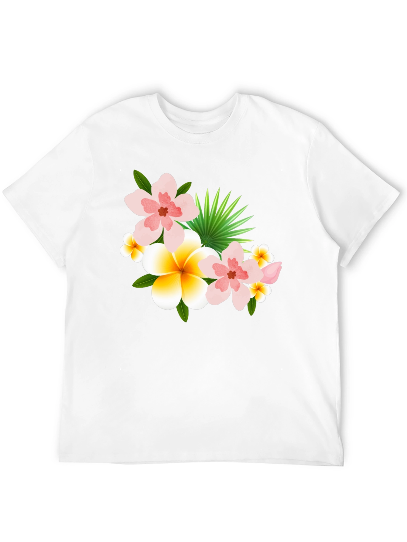 Tropical Floral Print Black T-Shirt