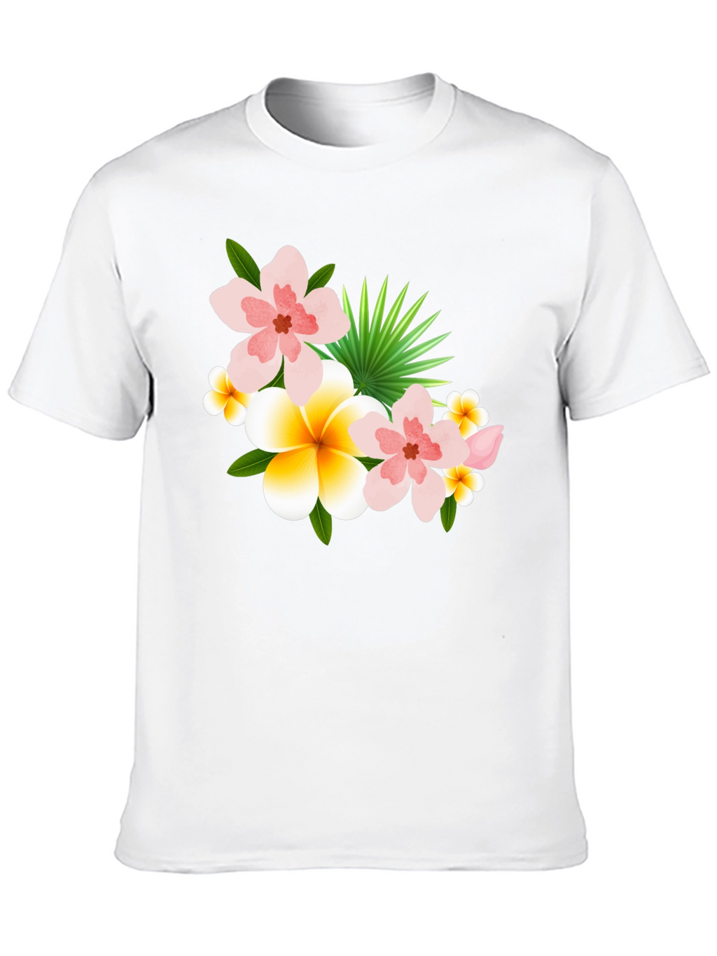 Tropical Floral Print Black T-Shirt