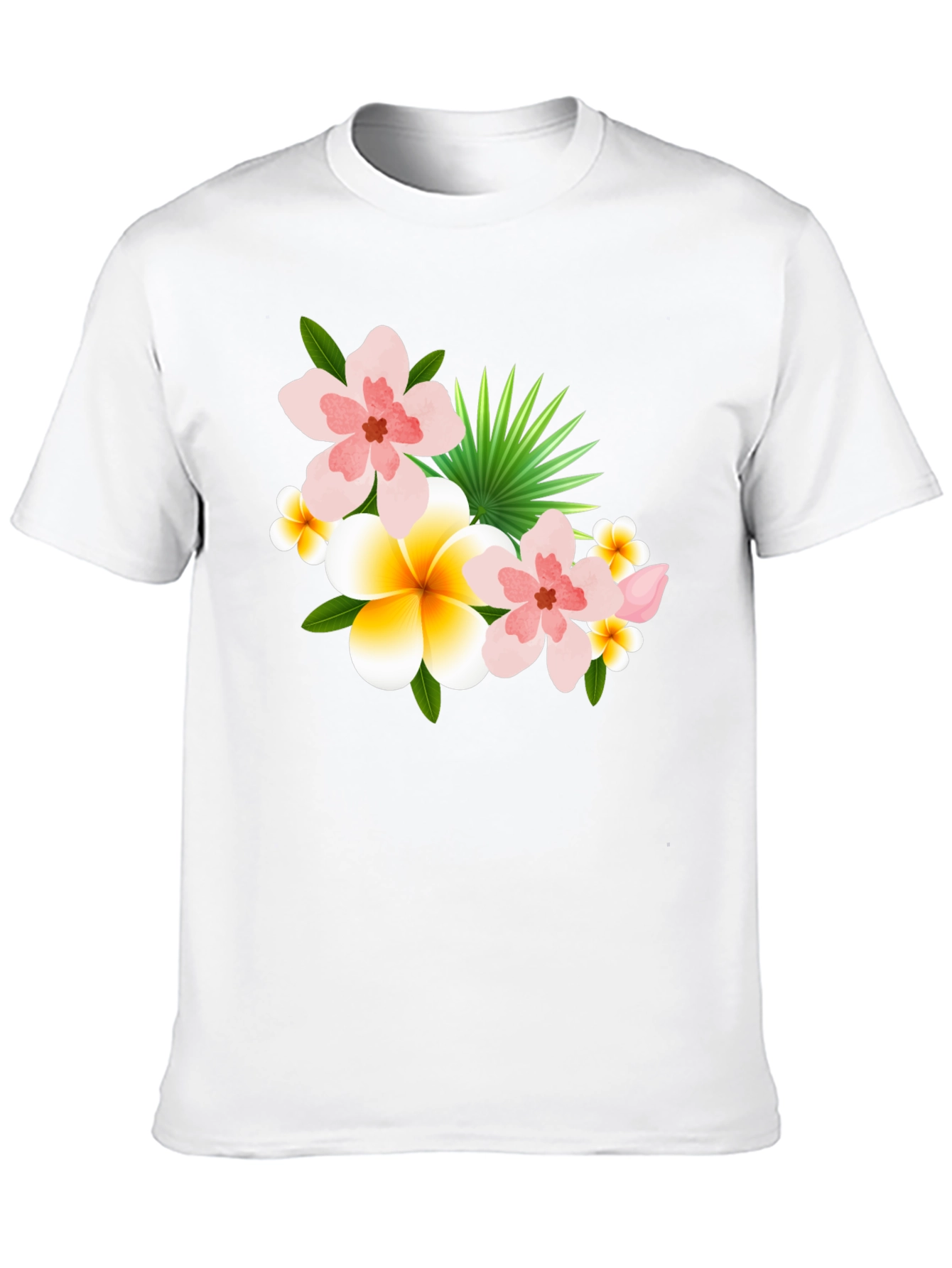 Tropical Floral Print Black T-Shirt