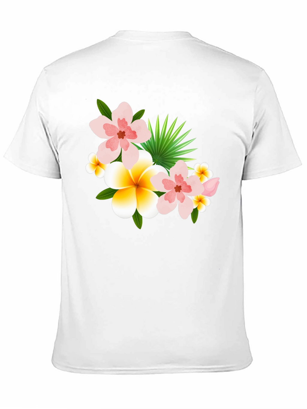 Tropical Floral Print Black T-Shirt