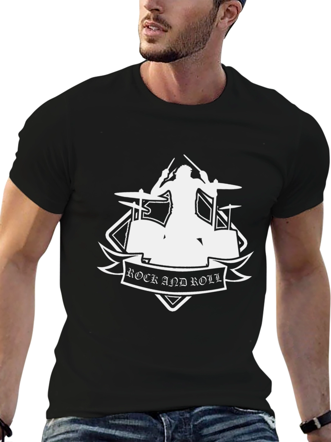 Rock and Roll Drummer Graphic T-Shirt