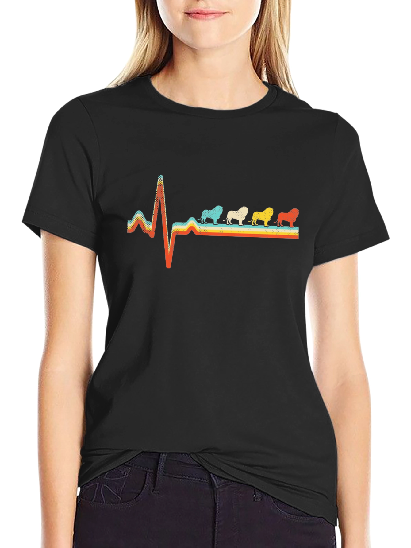 Retro Bulldog Heartbeat Graphic Tee